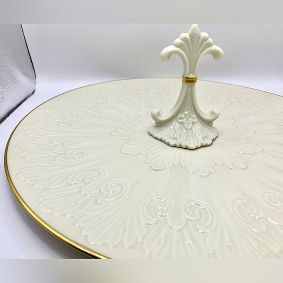 Lenox Chateau Server - Center Handle - 24K Gold Hand Decorated - Plate - Tray - Picture 5 of 11